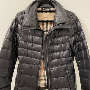 Burberry Brit Shiny Thin Puffer Jacket in Black
